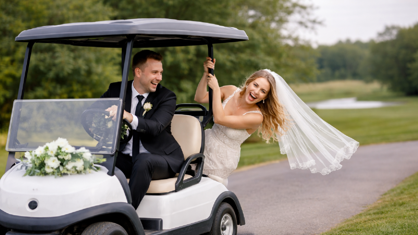 Wedding_golfcart
